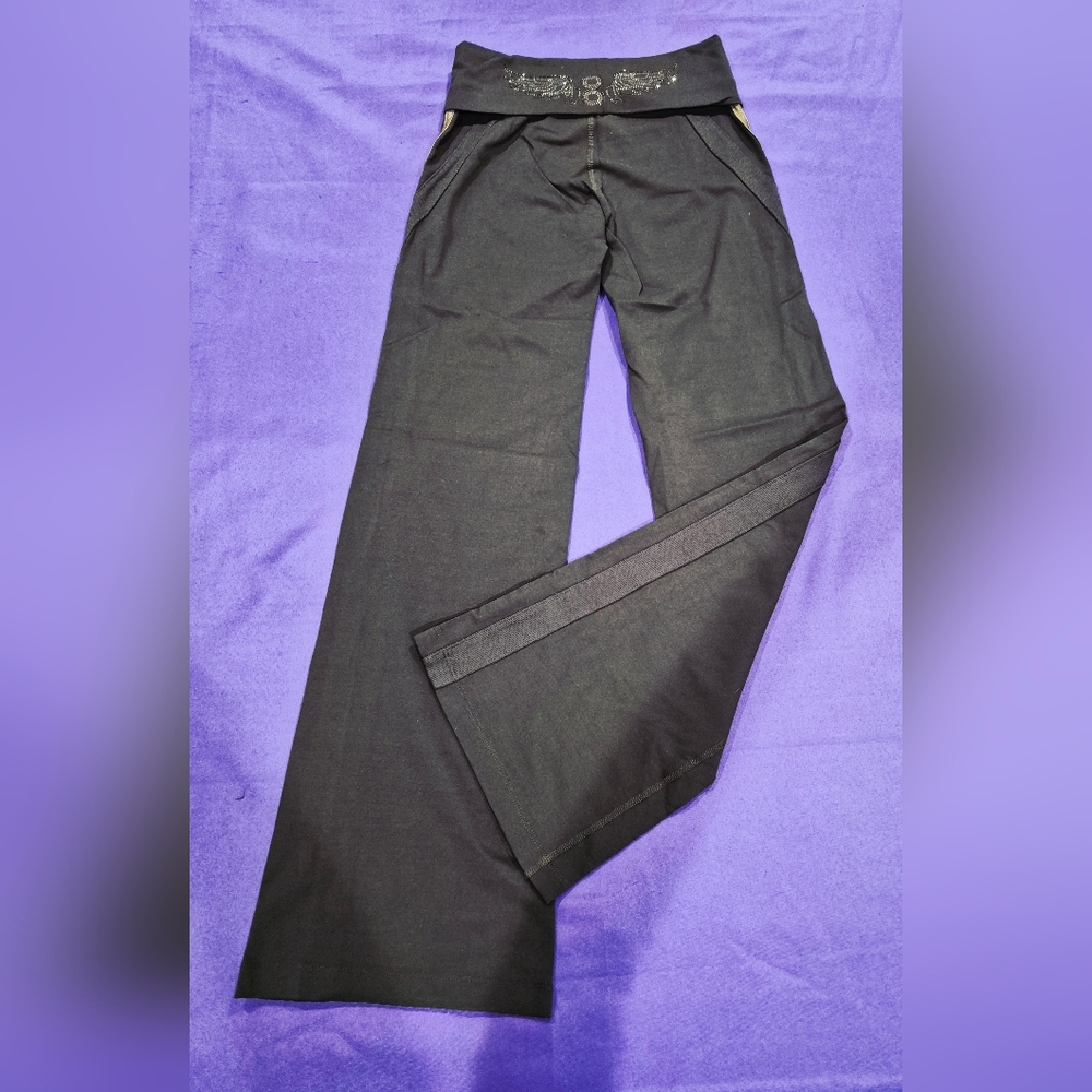 (PH8)Bebe Sport Rhinestones Logo 2-PC Dark Graphite/Grey/Taupe Jacket+Pants - S - Picture 5 of 11
